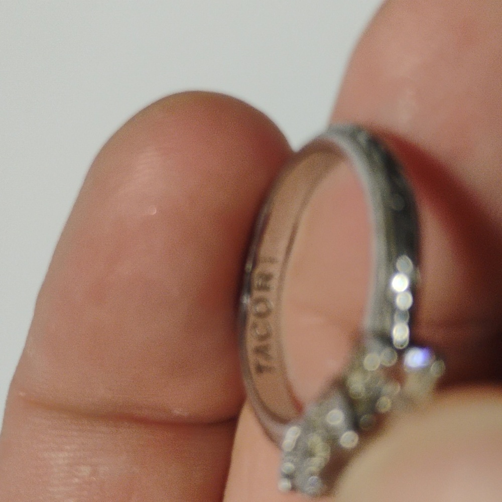 Tacori Set Of  Sterling 925 Silver Trio Princess CZ Ring And Matching Band Sz 7 - Picture 7 of 16